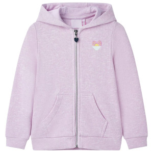 Sudadera de niños con capucha y cremallera lila mezcla 128 D