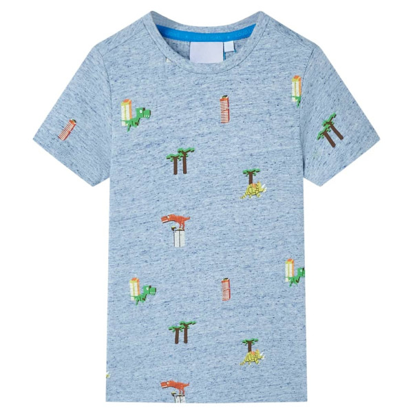 Camiseta de niños azul mélange 104 D