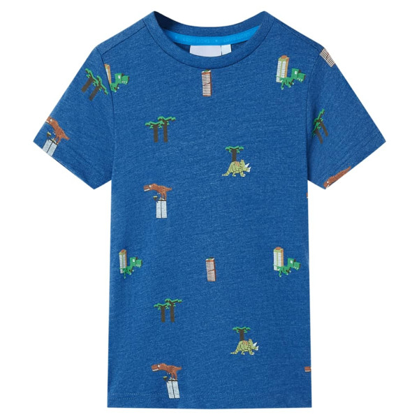 Camiseta de niños azul oscuro mélange 116 D