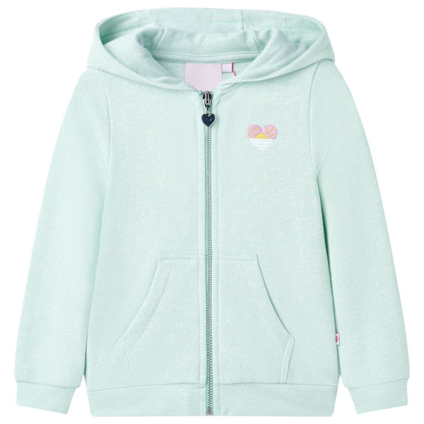 Sudadera de niños con capucha y cremallera verde mint claro mezcla 104 D