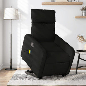 Sillón de masaje eléctrico reclinable elevable tela negro D