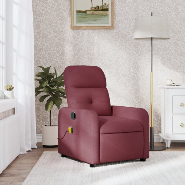 Assento de massagem reclinável de tecido de vinho vermelho D