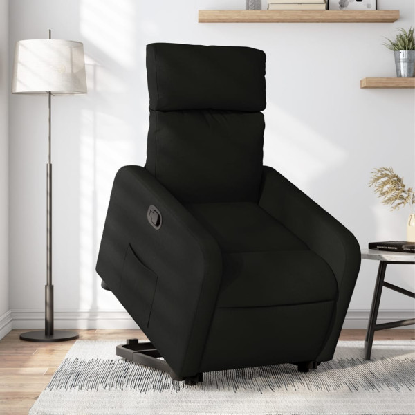 Assento reclinável de tecido preto D