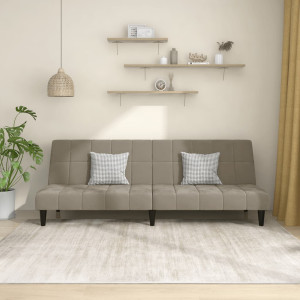 Sofá cama de 2 plazas terciopelo gris claro D