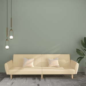 Sofá cama de 2 plazas tela color crema D