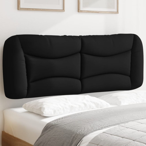 Cabeça de cama acolchada de tecido preto 120 cm D