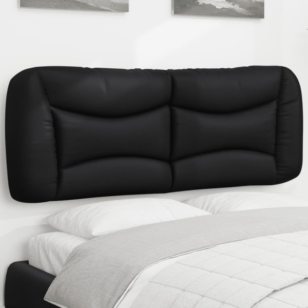 Cabecero de cama acolchado cuero sintético negro 120 cm D