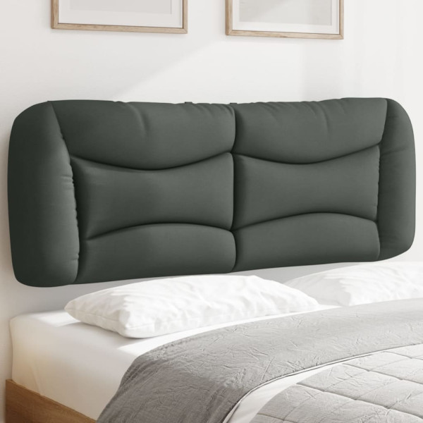 Cabecero de cama acolchado tela gris oscuro 140 cm D