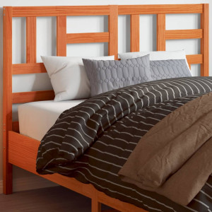 Cabecero de cama madera maciza de pino marrón cera 150 cm D