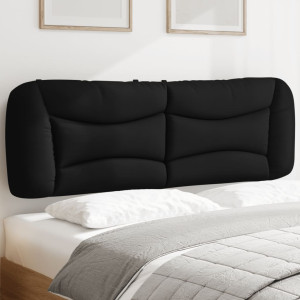 Cabeça de cama acolchada de tecido preto 160 cm D