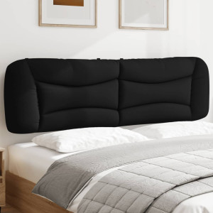 Cabeça de cama acolchada de tecido preto 180 cm D