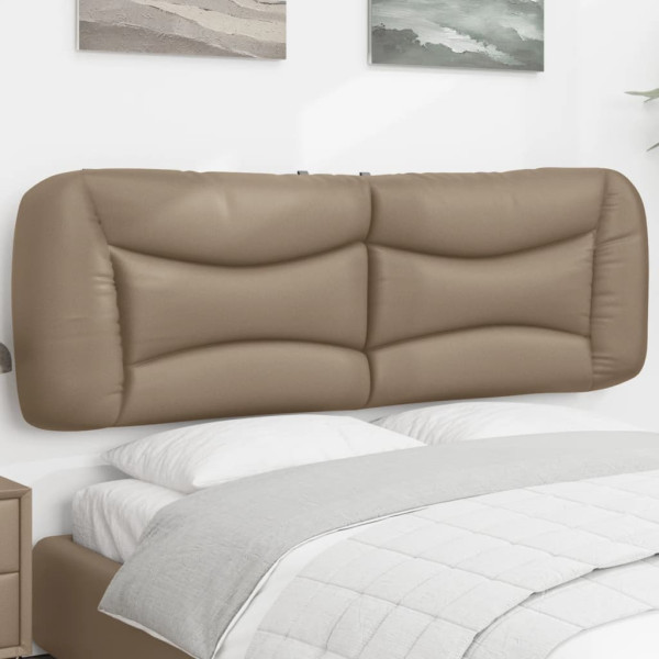 Cabecero de cama acolchado cuero sintético capuchino 160 cm D