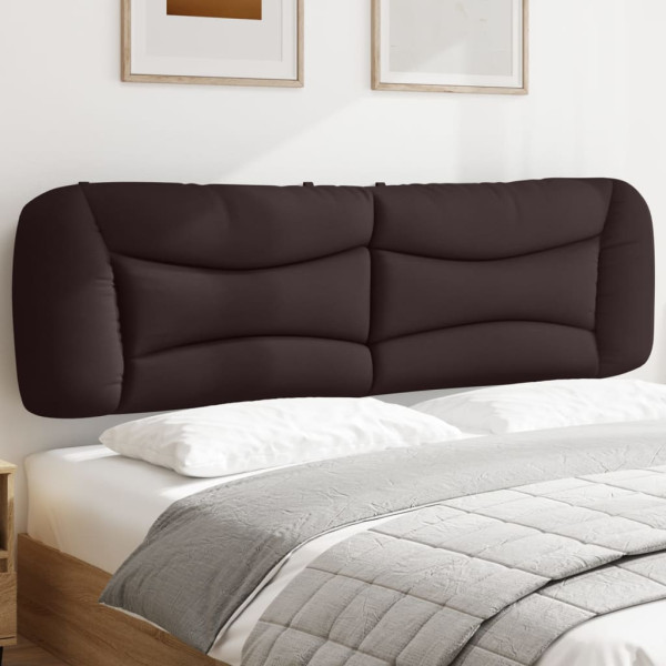 Cabecero de cama acolchado tela marrón oscuro 180 cm D