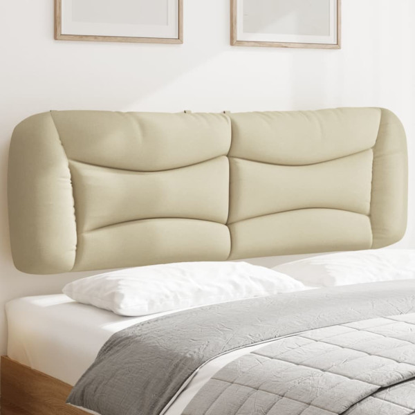 Cabecero de cama acolchado tela crema 160 cm D