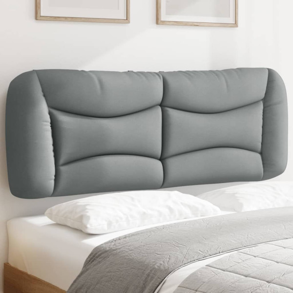 Cabecero de cama acolchado tela gris claro 140 cm D