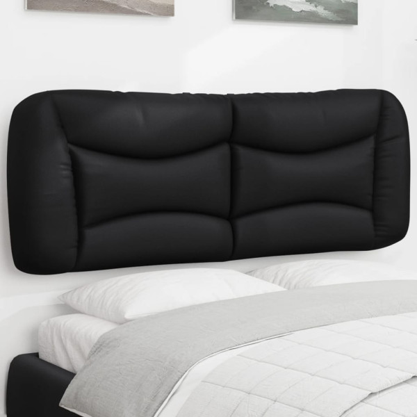 Cabecero de cama acolchado cuero sintético negro 140 cm D