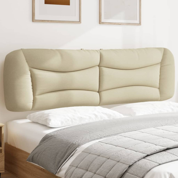 Cabecero de cama acolchado tela crema 180 cm D