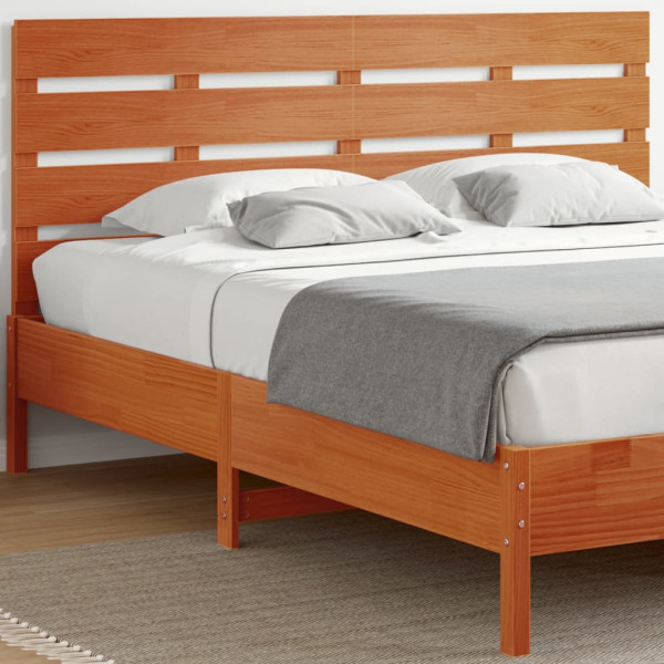 Cabecero de cama madera maciza de pino marrón cera 180 cm D