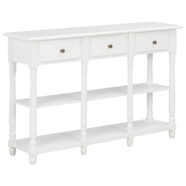 Mesa de consola de MDF branco 120x30x76 cm D