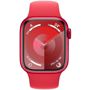 Apple Relógio Série 9 GPS pulseira esportiva de alumínio de 45 mm M/L vermelho D