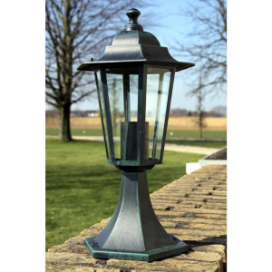 Lámpara de jardín aluminio verde/negro D