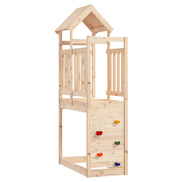 Casita infantil con pared escalada madera pino 53x110.5x214 cm D