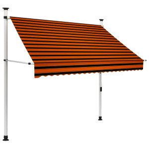 Toldo manual retráctil naranja y marrón 200 cm D