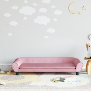 Sofá infantil de veludo rosa 100x50x26 cm D