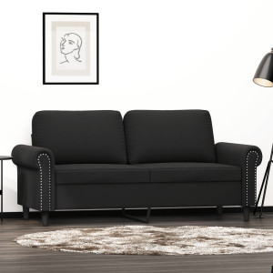 Sofá de 2 plazas terciopelo negro 140 cm D