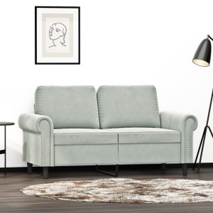 Sofá de 2 plazas de terciopelo gris claro 120 cm D