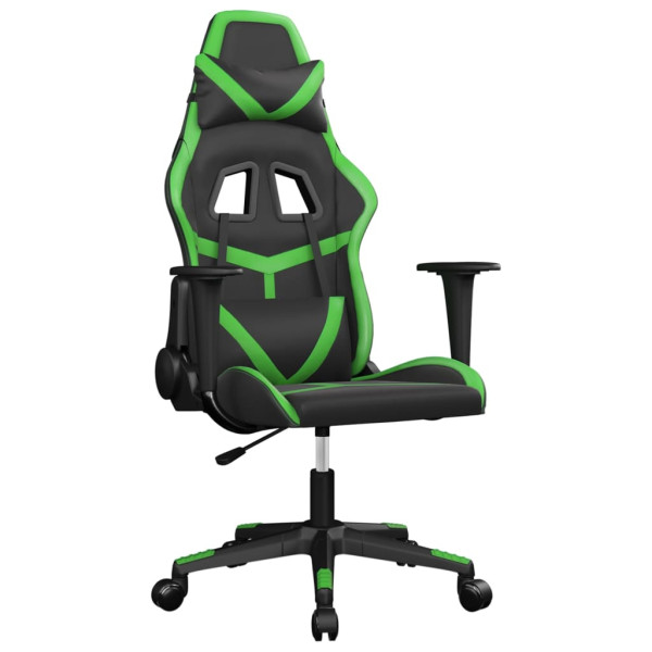 Silla gaming cuero sintético negro y verde D