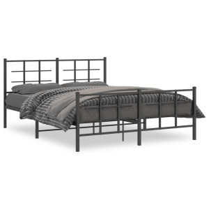Estructura de cama cabecero y pie de cama metal negro 150x200cm D