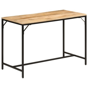 Mesa de comedor madera maciza mango rugosa y hierro 110x30x75cm D