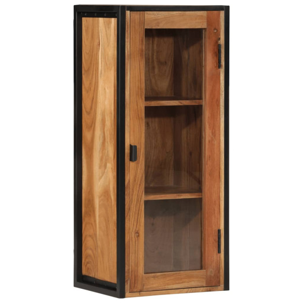 Mueble de baño madera maciza de acacia y hierro 40x30x90 cm D