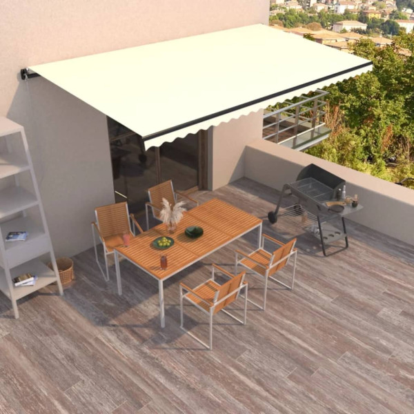 Toldo retrátil manual creme 600x350 cm D