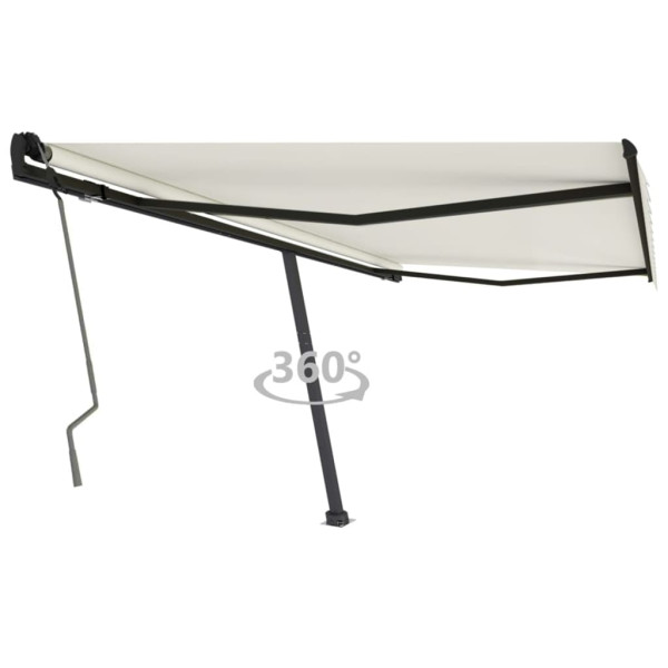 Toldo de pé manual retrátil creme 400x350 cm D