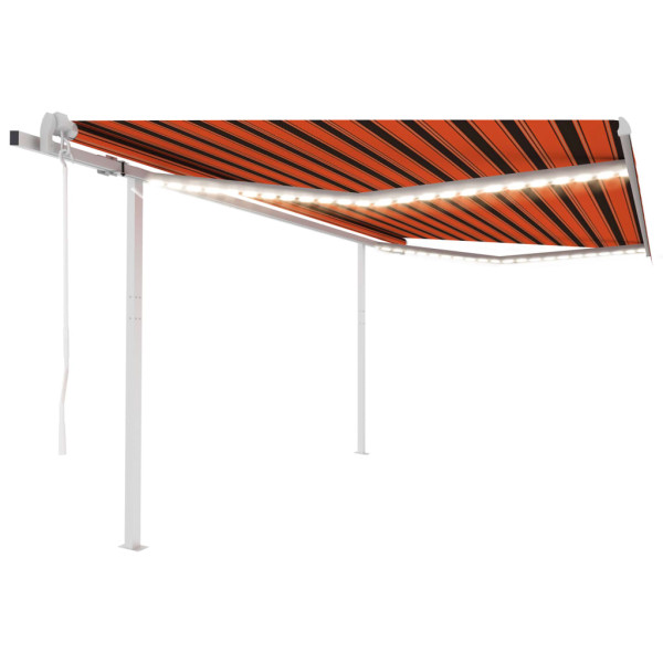 Toldo automático com LED e sensor de vento laranja marrom 4x3m D