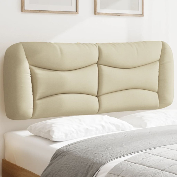 Cabecero de cama acolchado tela crema 120 cm D