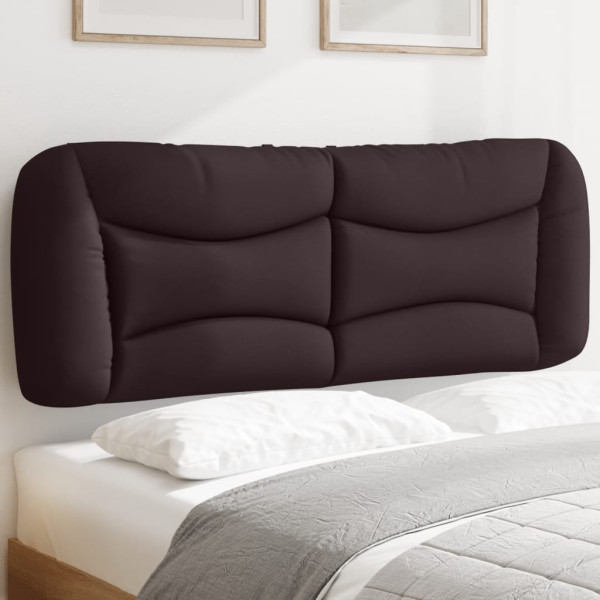 Cabecero de cama acolchado tela marrón oscuro 120 cm D