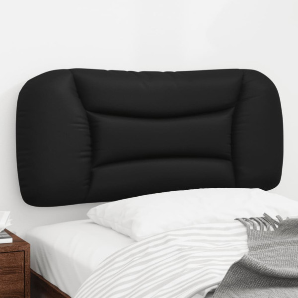 Cabeça de cama acolchada de couro sintético preto 80 cm D