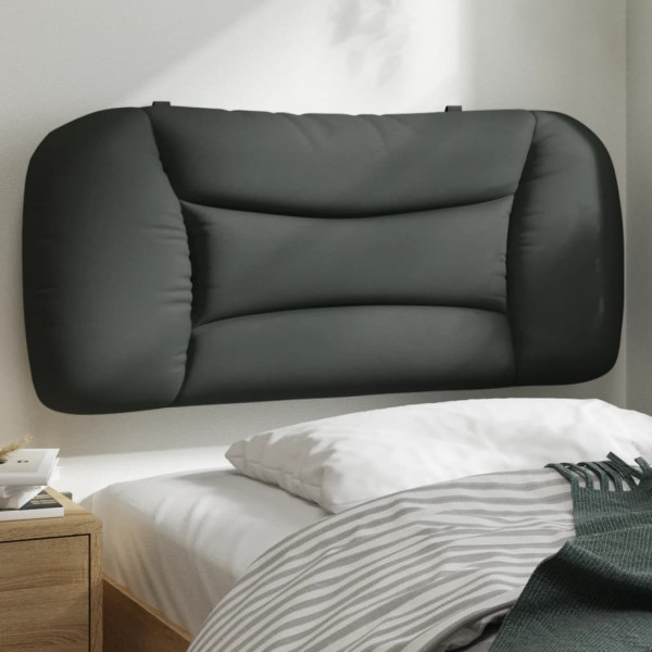 Cabecero de cama acolchado tela gris oscuro 80 cm D