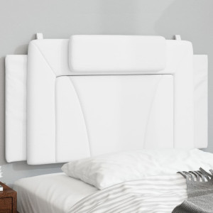 Cabeça de cama acolchada de couro sintético branco 100 cm D