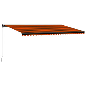 Toldo manual retráctil naranja y marrón 600x300 cm D