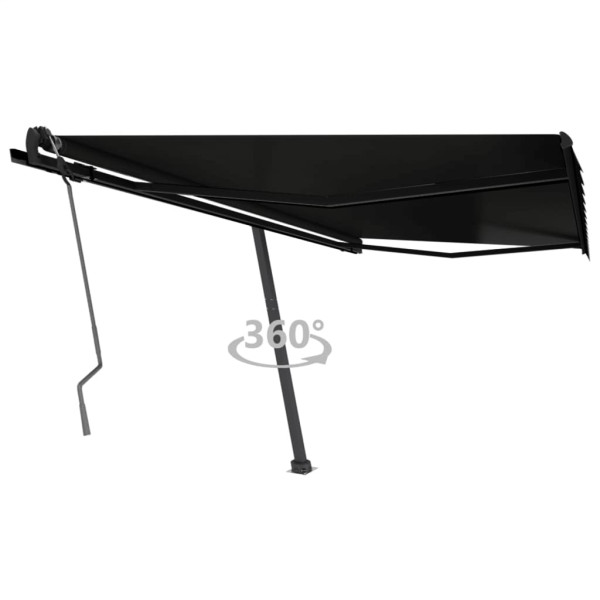 Toldo de pé manual retrátil cinza-antracita 450x350 cm D