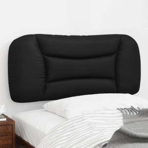 Cabeça de cama acolchada de couro sintético preto 90 cm D