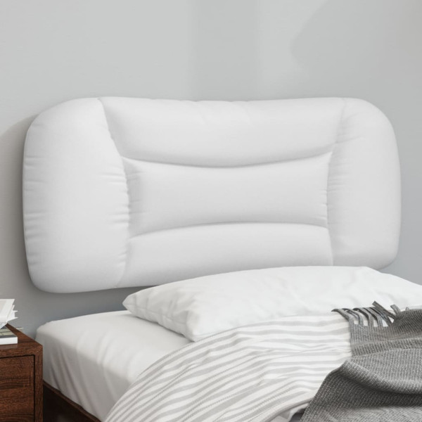 Cabeça de cama acolchada de couro sintético branco de 80 cm D