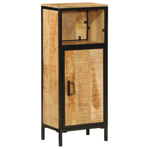 Mueble de baño madera maciza de mango y hierro 40x27x90 cm D