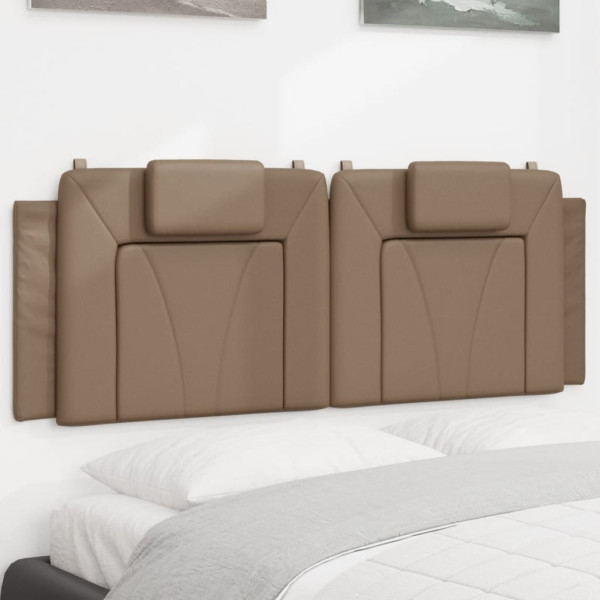 Cabecero de cama acolchado cuero sintético capuchino 120 cm D