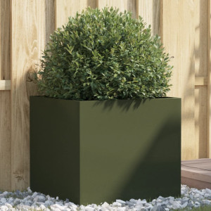 Jardinera de acero laminado en frío verde oliva 49x47x46 cm D