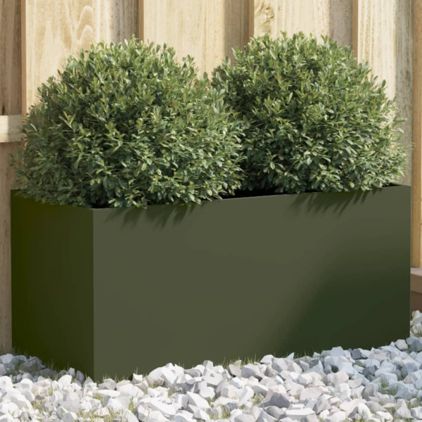 Jardim de aço laminado a frio verde oliveira 62x30x29 cm D